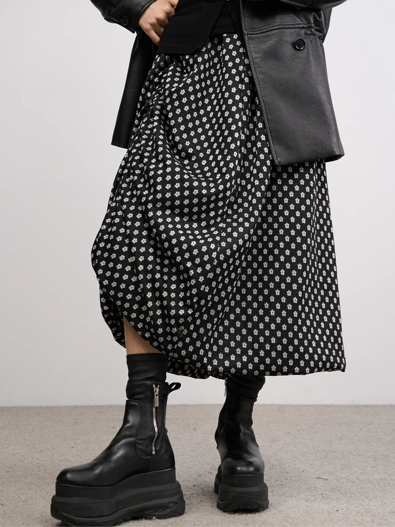 AEEANCEE小花花夹棉花苞半裙DZ2293