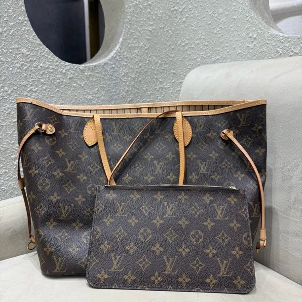 95新 LouisVuitton/路易威登 Lv neverfull中号单肩手提包