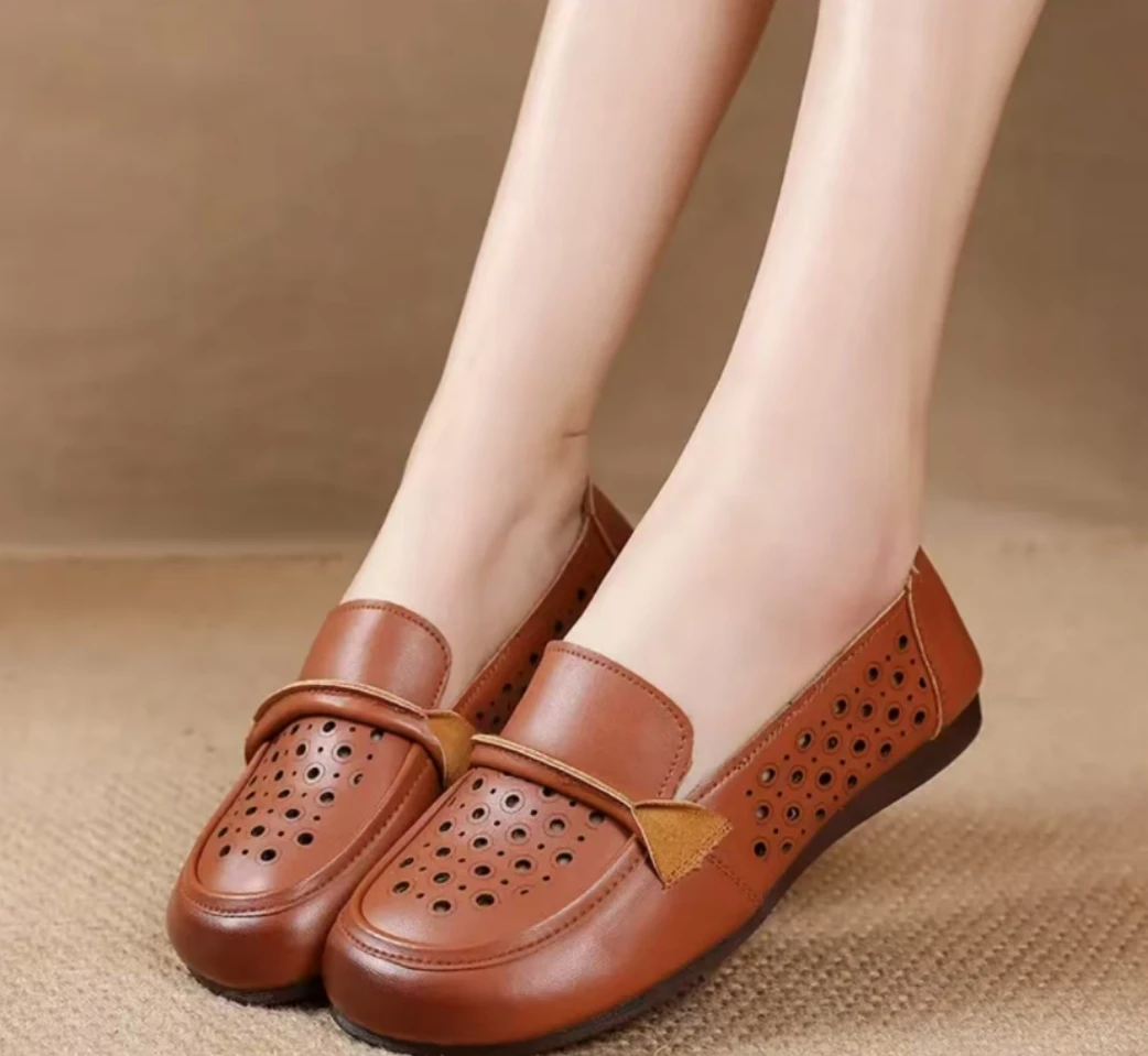 390-0棕色妈妈鞋断码清仓热销