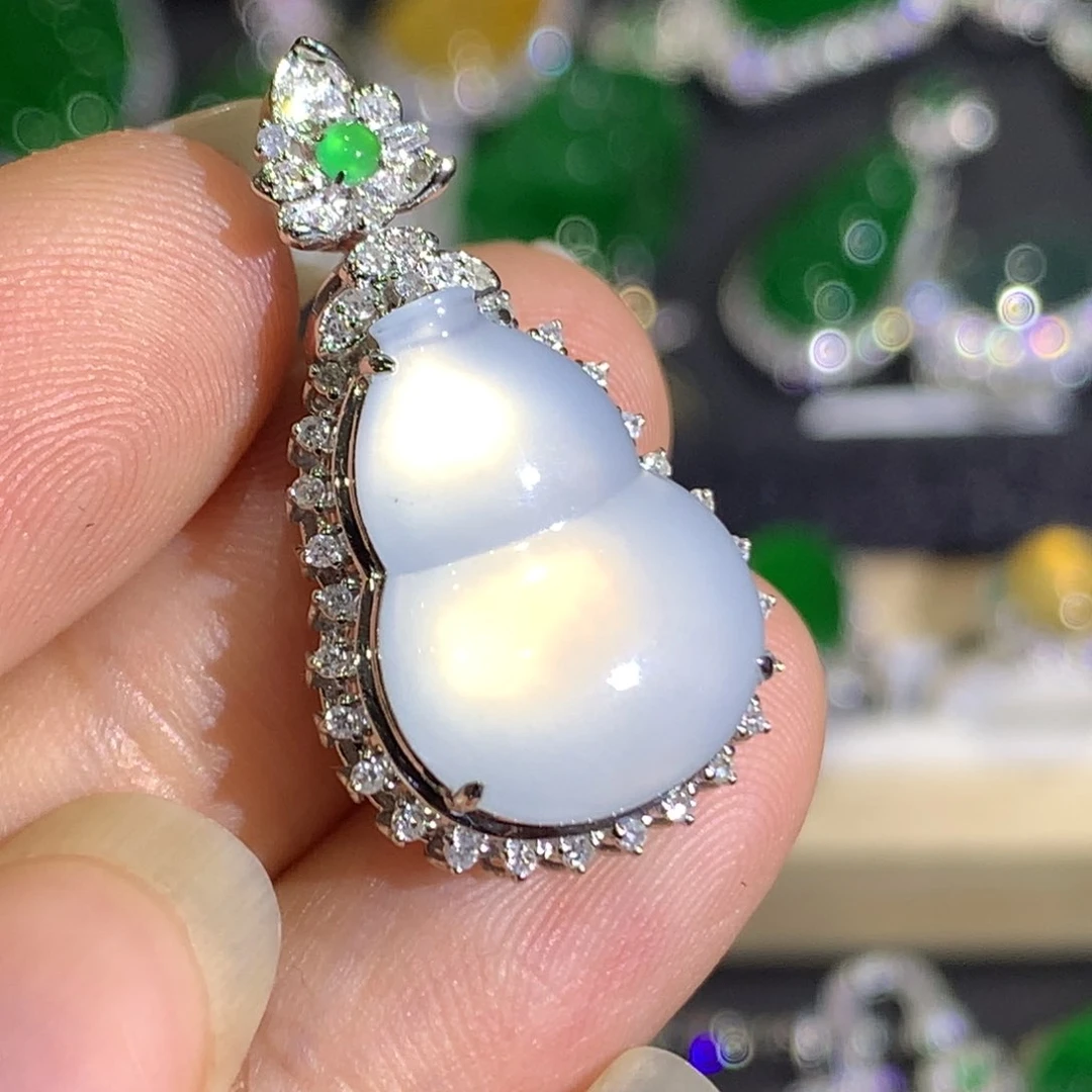 翡翠颈饰18K金镶嵌9、