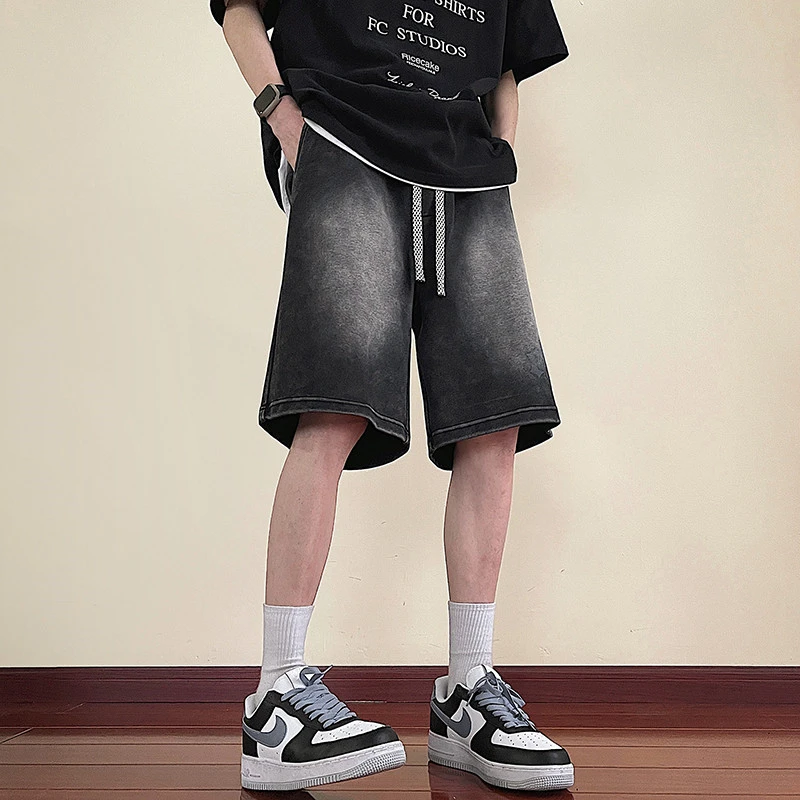 智赚大码夏季男士短裤美式运动裤潮流直筒休闲裤子薄款宽松五分裤