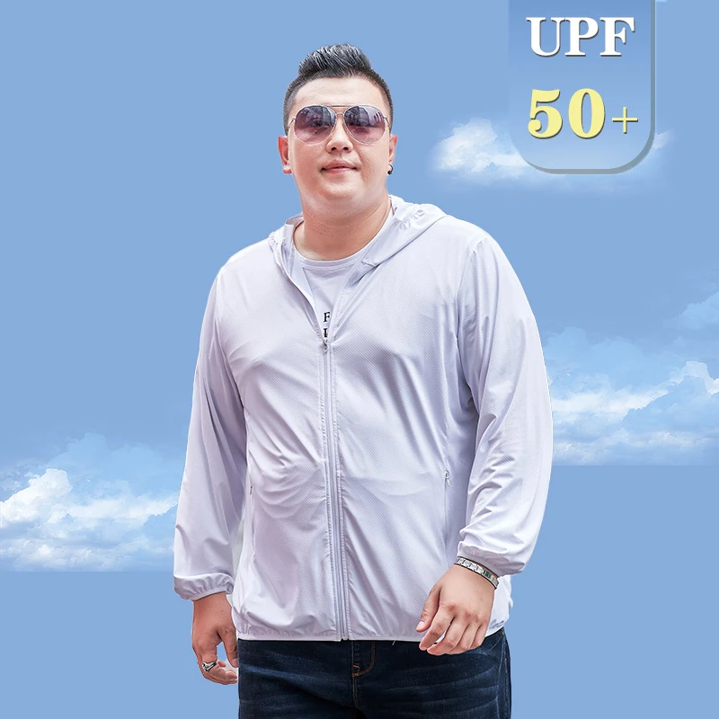 夏季新款大码防晒衣男连帽防晒外套upf50+防紫外线薄款加肥防晒服