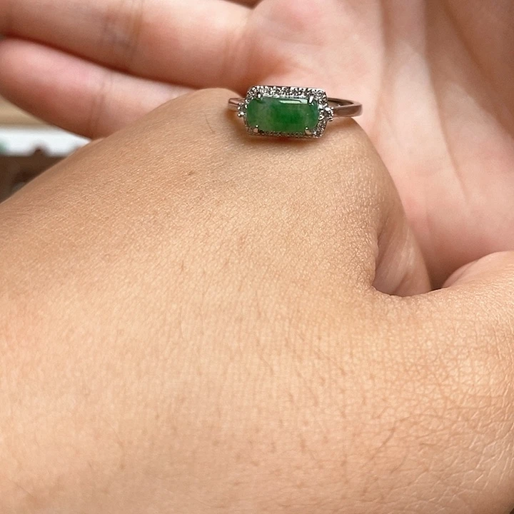 翡翠戒指银S925镶嵌