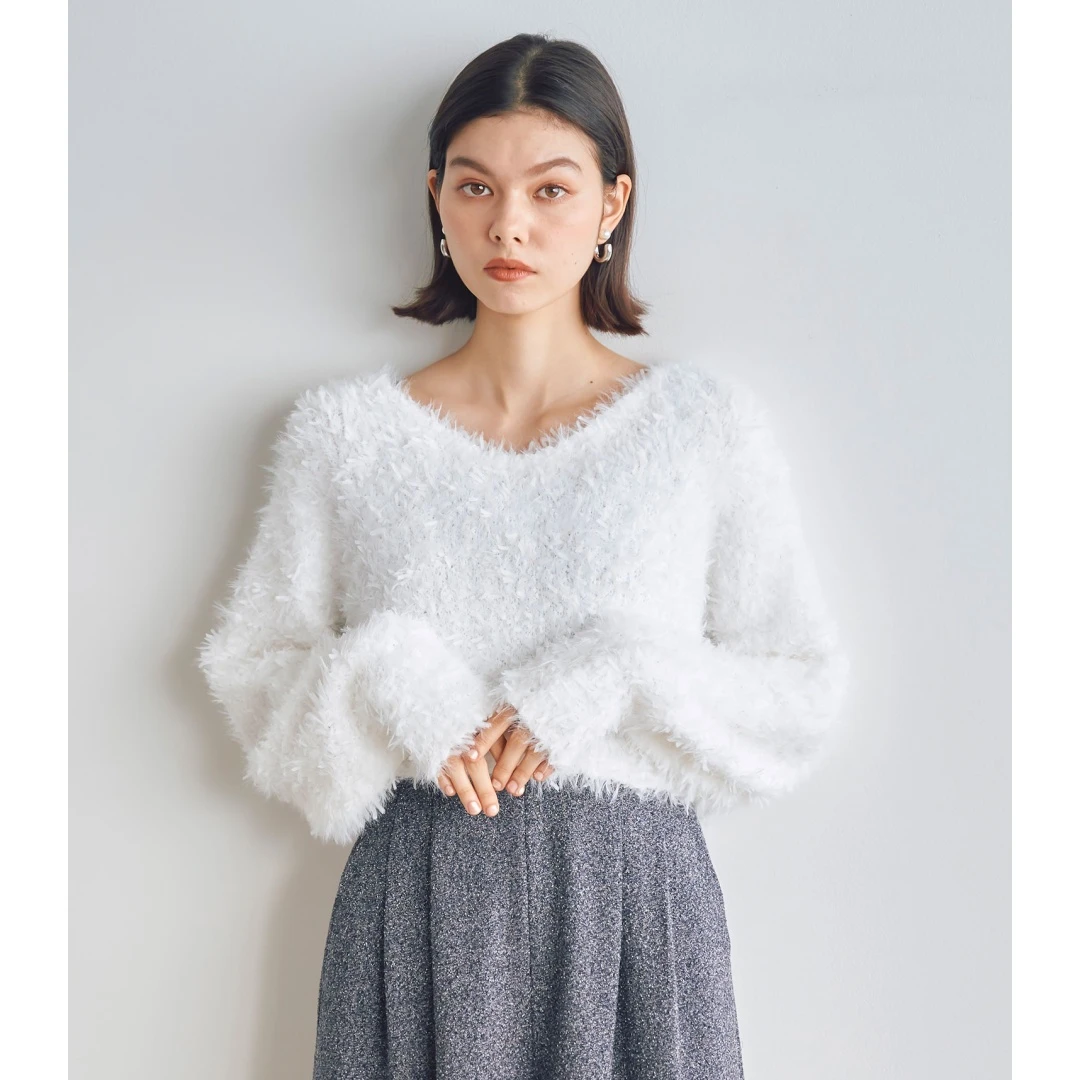 【MonTendre】 秋季新款 C 时尚气质百搭花式羽毛针织衫