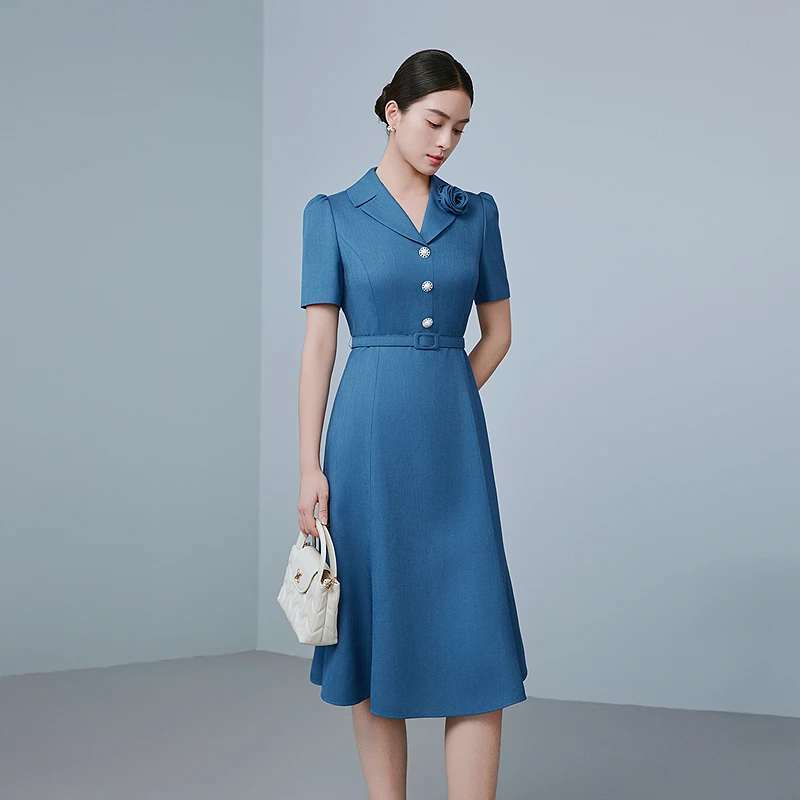 【晨粉专享价】浪漫山茶花2025新款优雅气质长裙-MOGB02WOP050A42