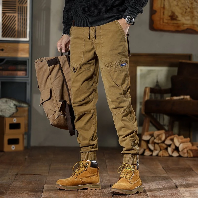 新款 美式复古休闲裤宽松束脚裤户外春秋运动百搭工装裤