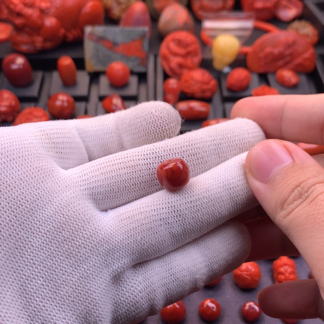 南红玛瑙未镶嵌【传仁】川料瓦西原矿玫红火焰老型单珠11.2m