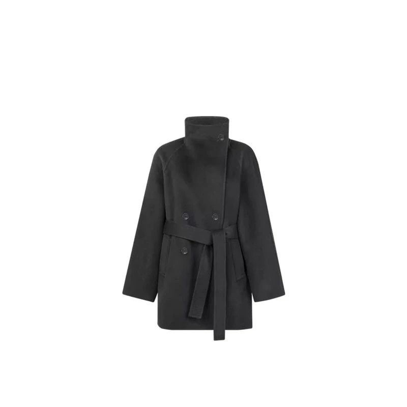 街头百搭双排扣双面呢外套大衣11005