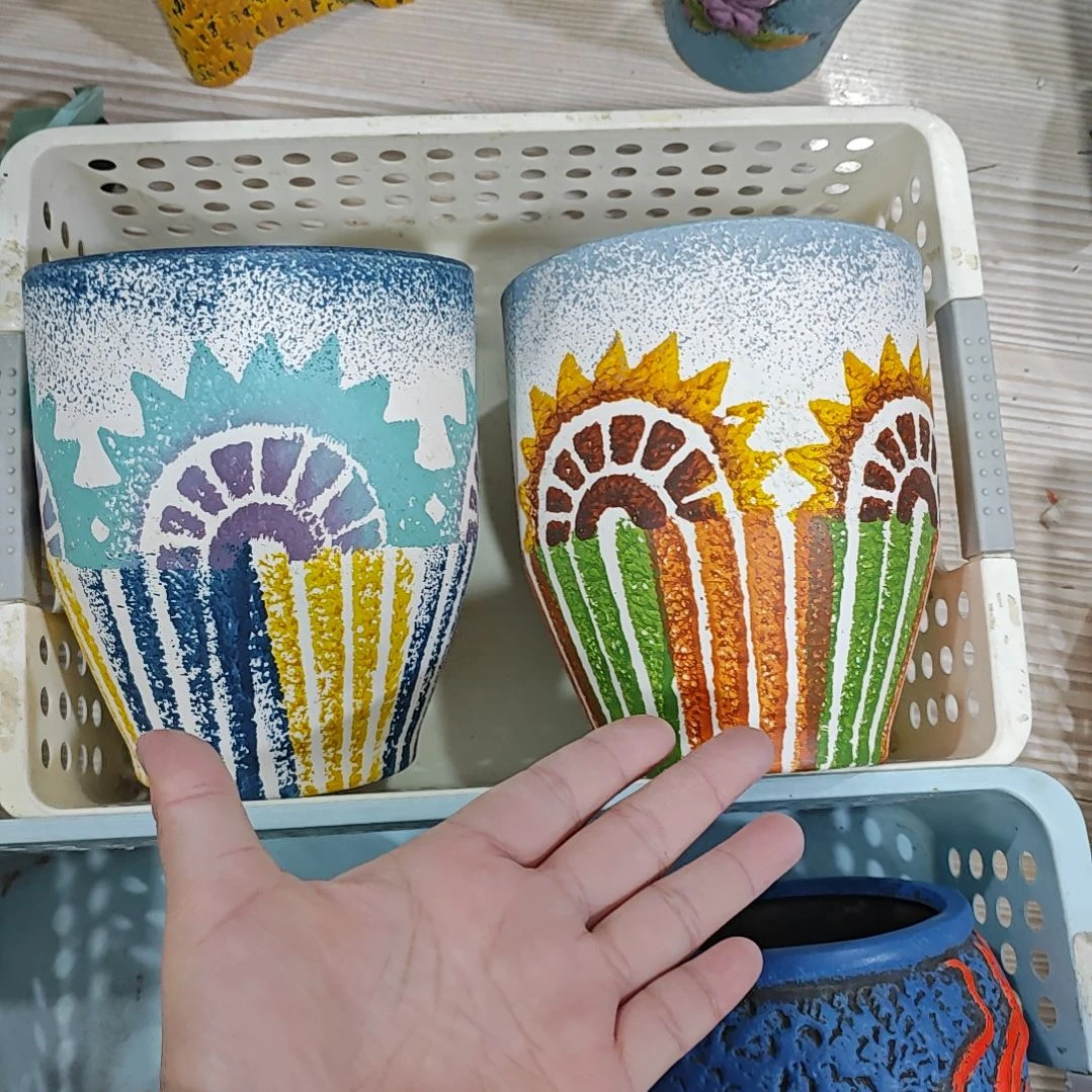 红陶吸水透气的白陶花盆凑满12发货