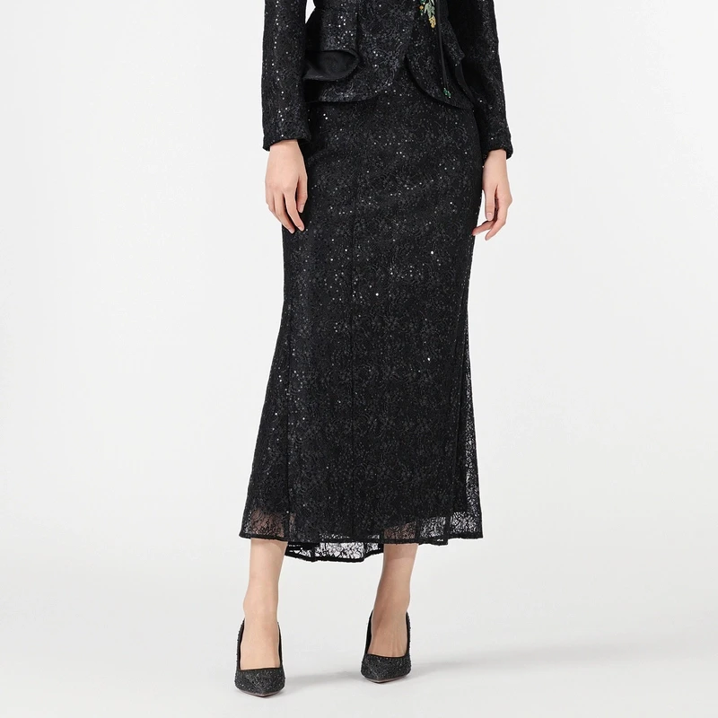 SUSSI/【25新年满天星系列】胶囊系列蕾丝绣片鱼尾半身裙气质高腰