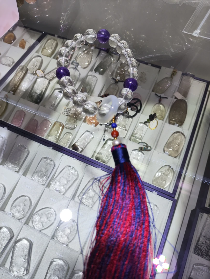 天然白水晶车挂件