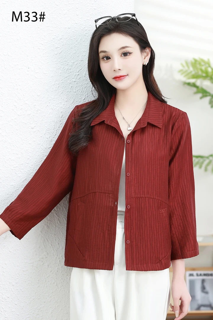 【KL-M33】2025年新款春款妈妈休闲时尚气质款轻薄外套女