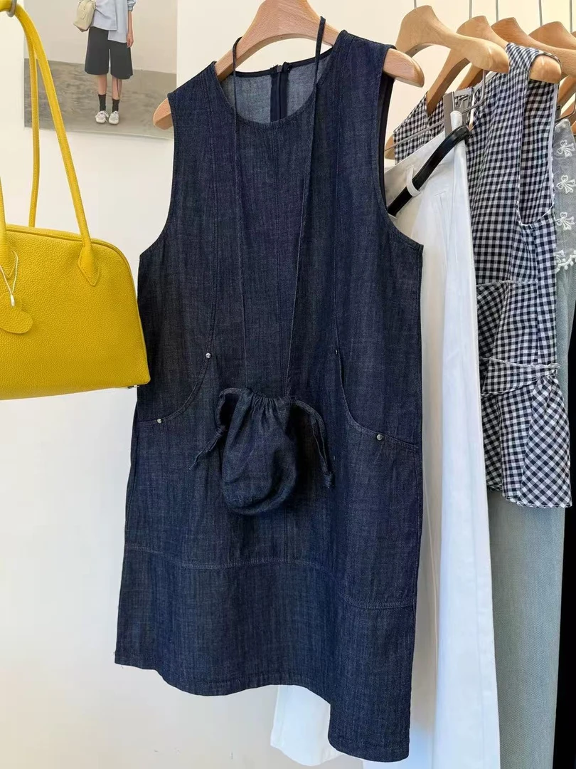 Manmi 复古水洗牛仔背心裙 98118（C5）