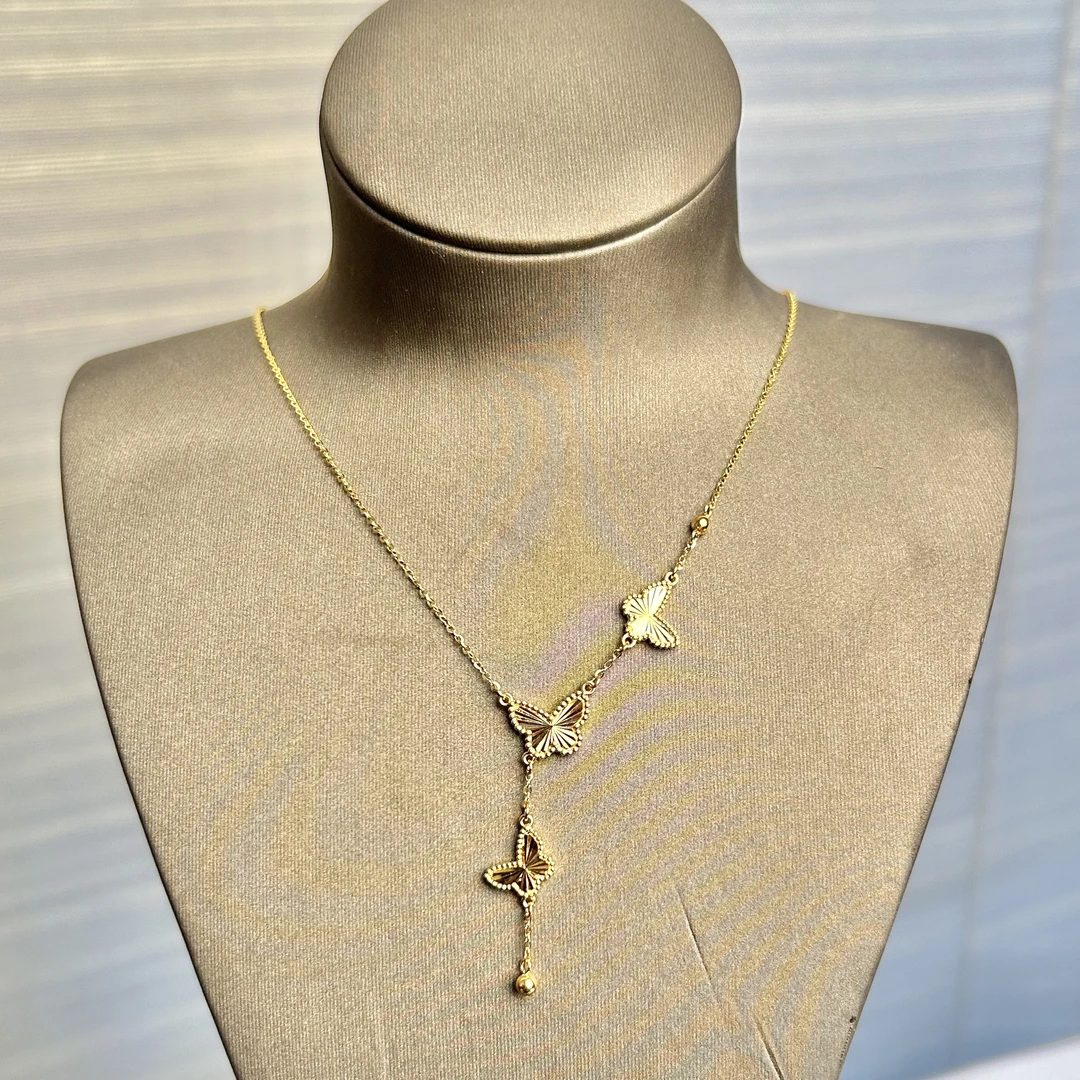 足金999真金5g蝴蝶套链