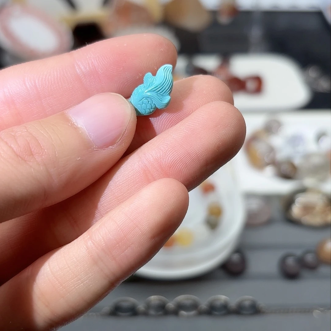 水晶珠宝半成品银S925镶嵌魚**。