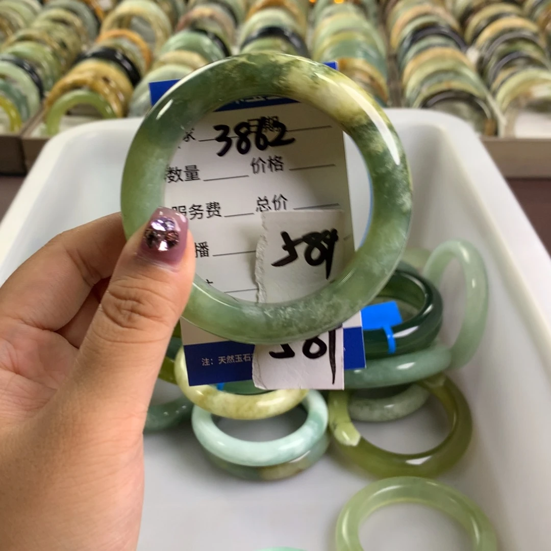 蛇纹石玉未镶嵌手镯3862