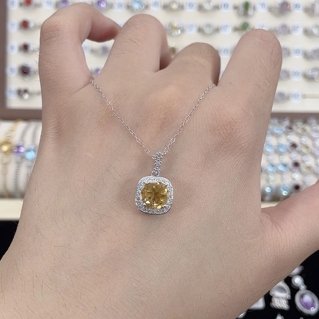 颈饰银S925镶嵌黄晶