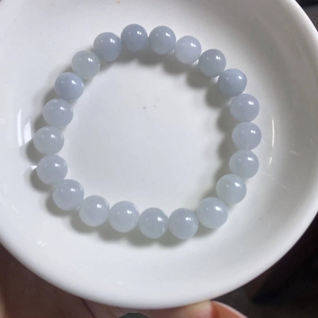 翡翠未镶嵌手链蓝紫卡8.3