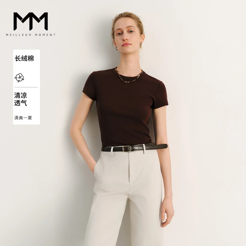 MM麦檬夏日轻盈/实穿主义短袖T恤上衣商场同款25夏新品5G4100621