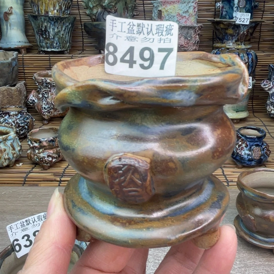 手工花盆默认瑕疵完美者勿拍