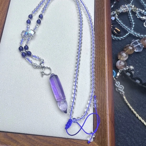 紫水晶文昌笔吊坠