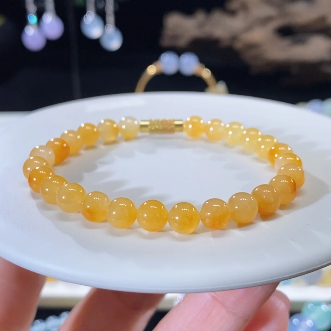 翡翠未镶嵌颈饰冰黄串