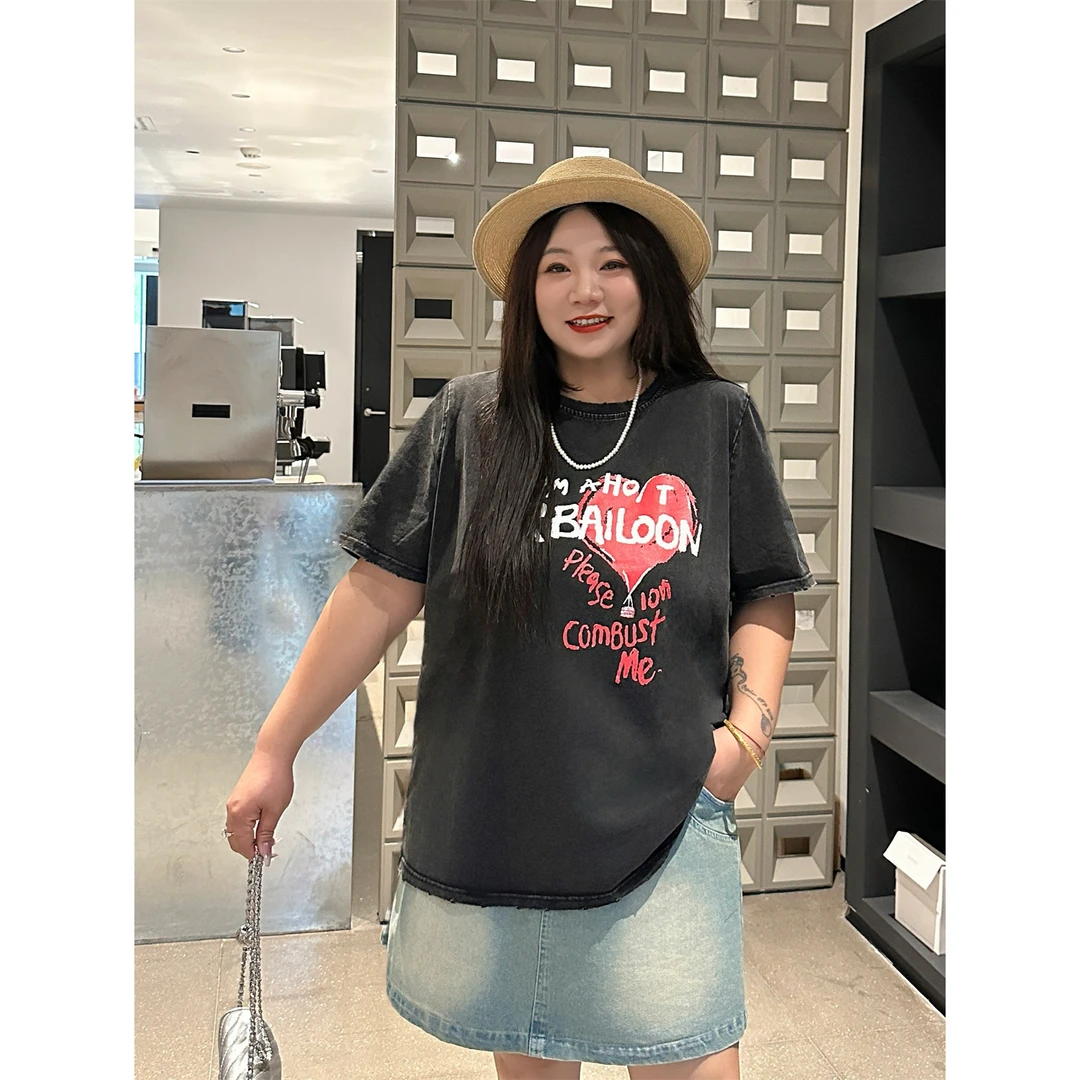 断码捡漏~椰林夕照 / 美式重工做旧水洗短袖T 14561花契大码200斤