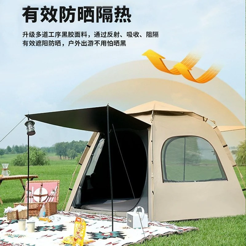 现货户外帐篷全自动六角帐篷防水泼防晒速开便携公园露营帐