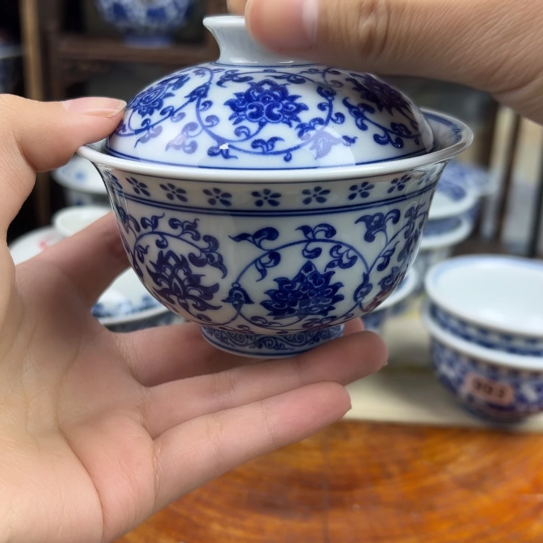 瓷其他缠枝莲盖碗