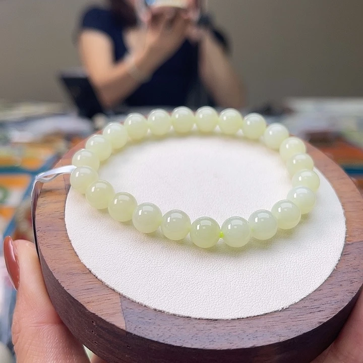 和田玉未镶嵌手串A51卡8