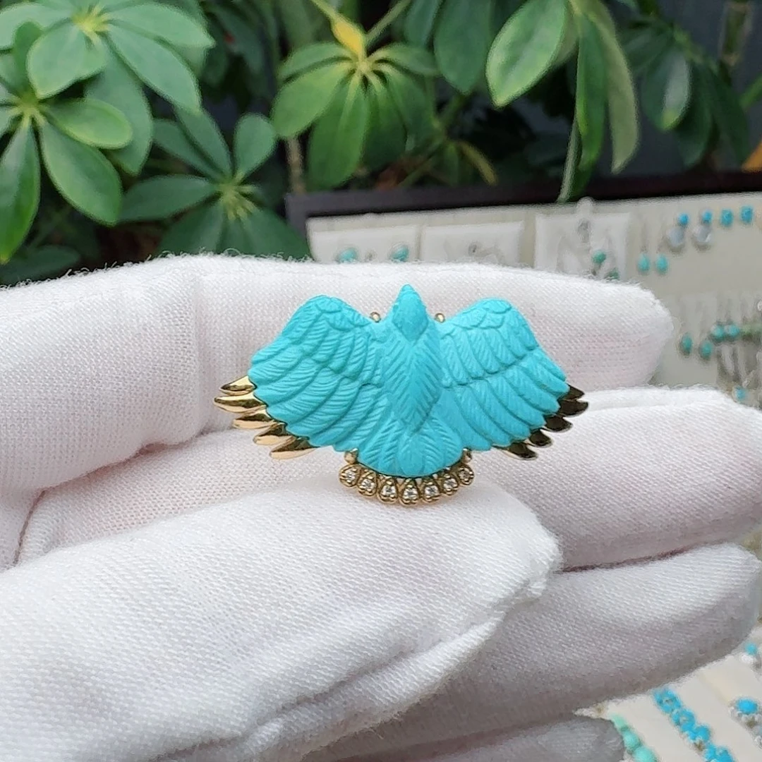 绿松石18K金镶嵌戒指戒指