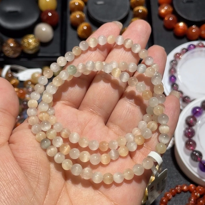 水晶手链未镶嵌彩兔毛5mm多圈