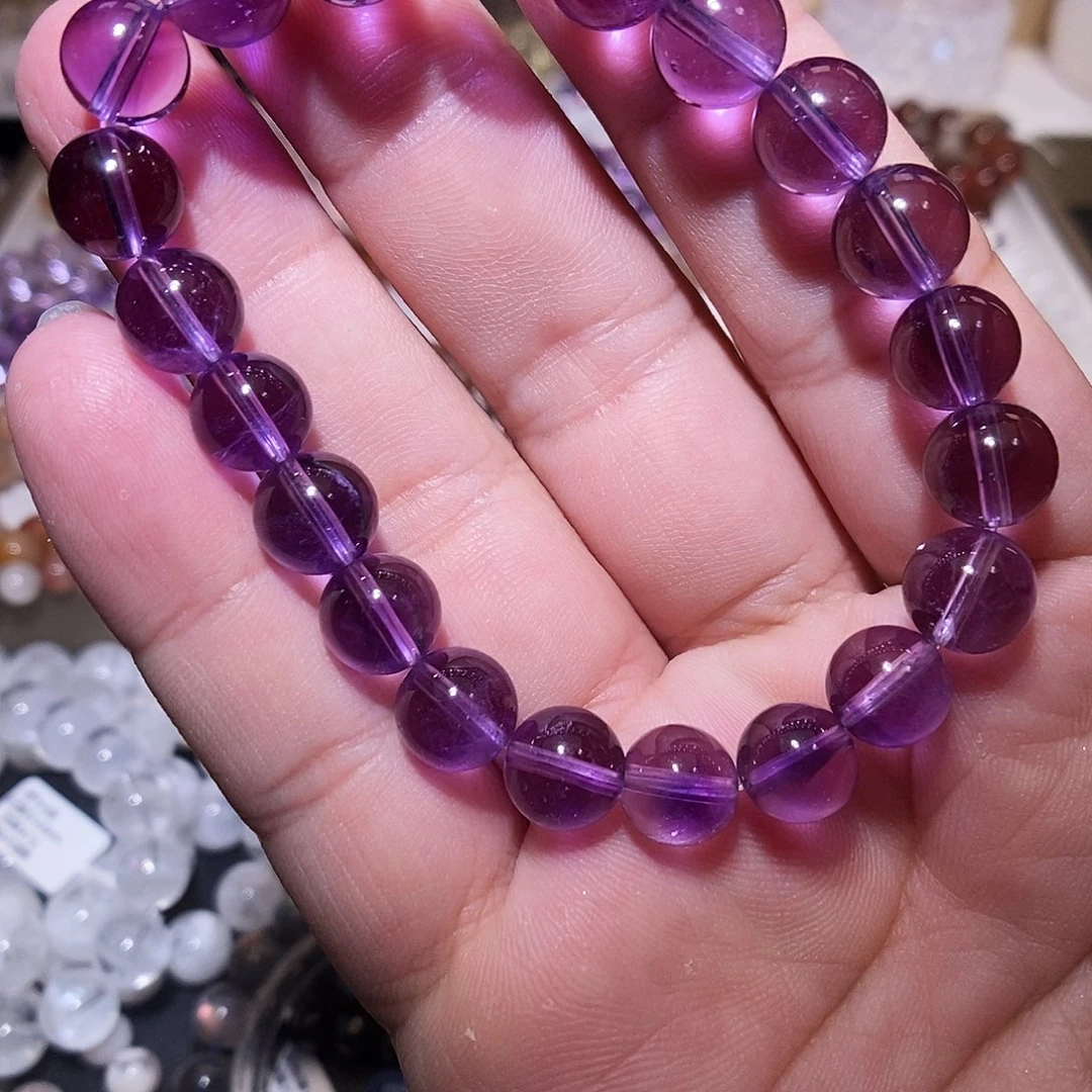 手链水晶未镶嵌乌拉圭紫水晶9.5mm