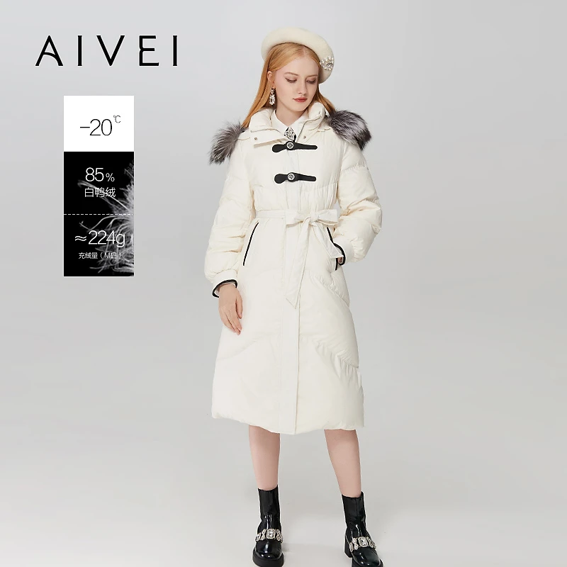 AIVEI2023年秋冬季新款休闲简约通勤百搭过膝中长Q0660264