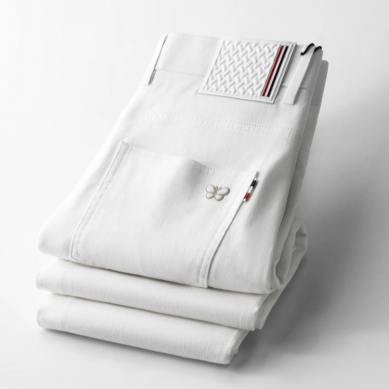 秋季新款男士潮流休闲长裤百搭欧货修身运动卫裤简约弹力高档直筒