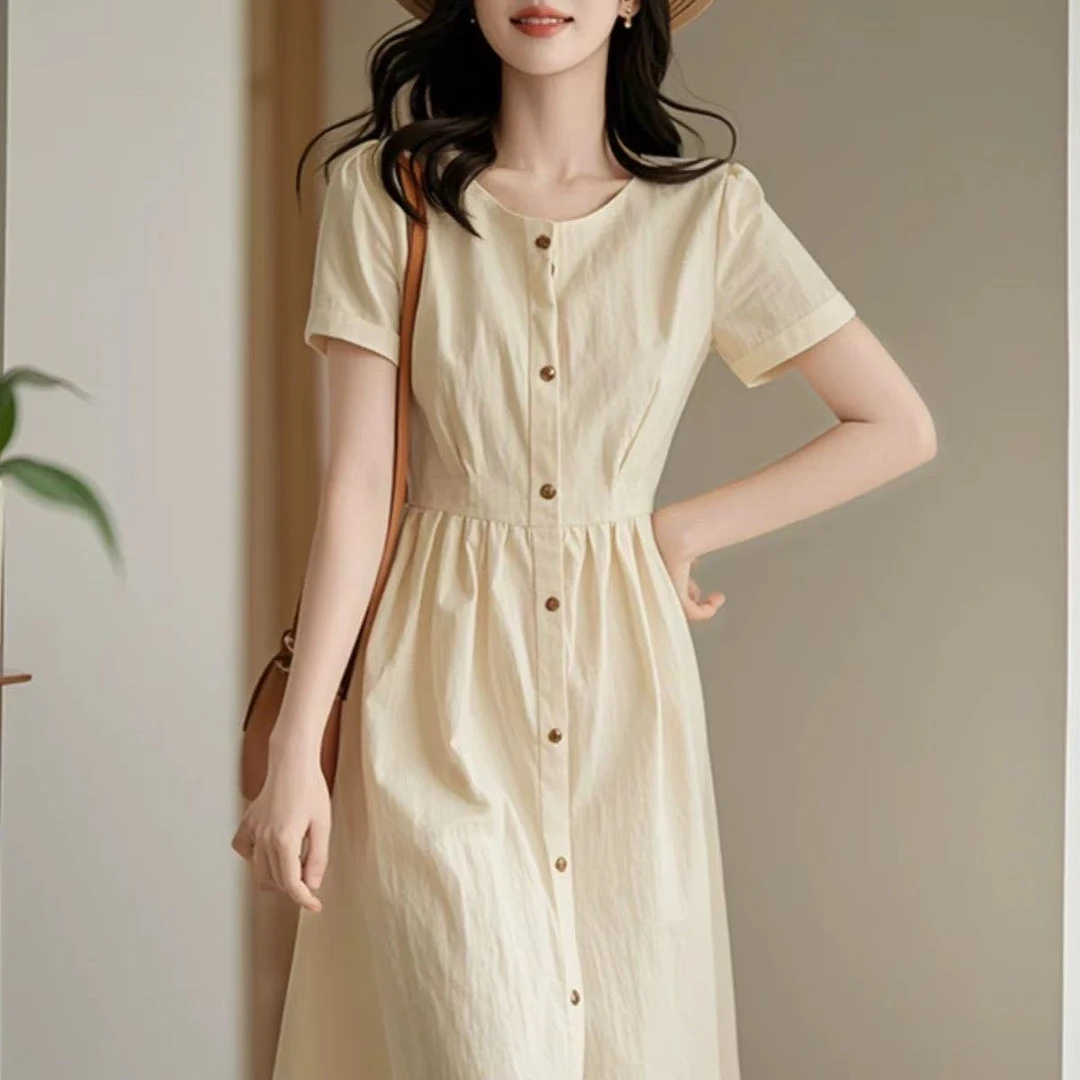 2025新款轻奢高级感超好看小个子法式气质显瘦黄色出游服装女