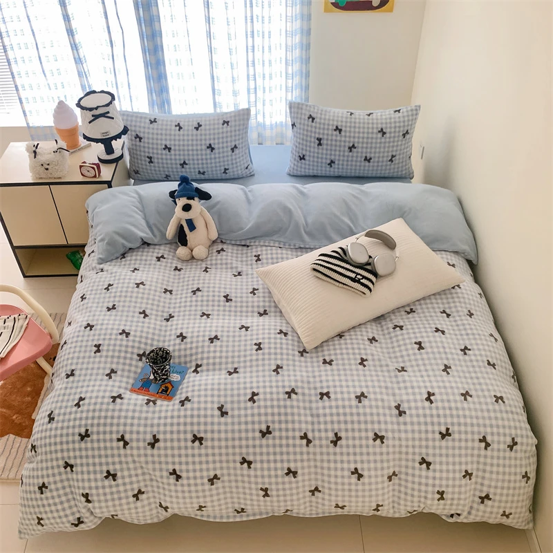 美乐迪牛奶绒加厚冬季床上用品双面加绒磨毛被套牛奶加厚保暖套件