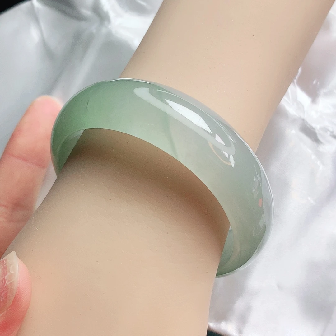 【闪购商品】未镶嵌手镯翡翠缅甸天然a货翡翠53+轮胎