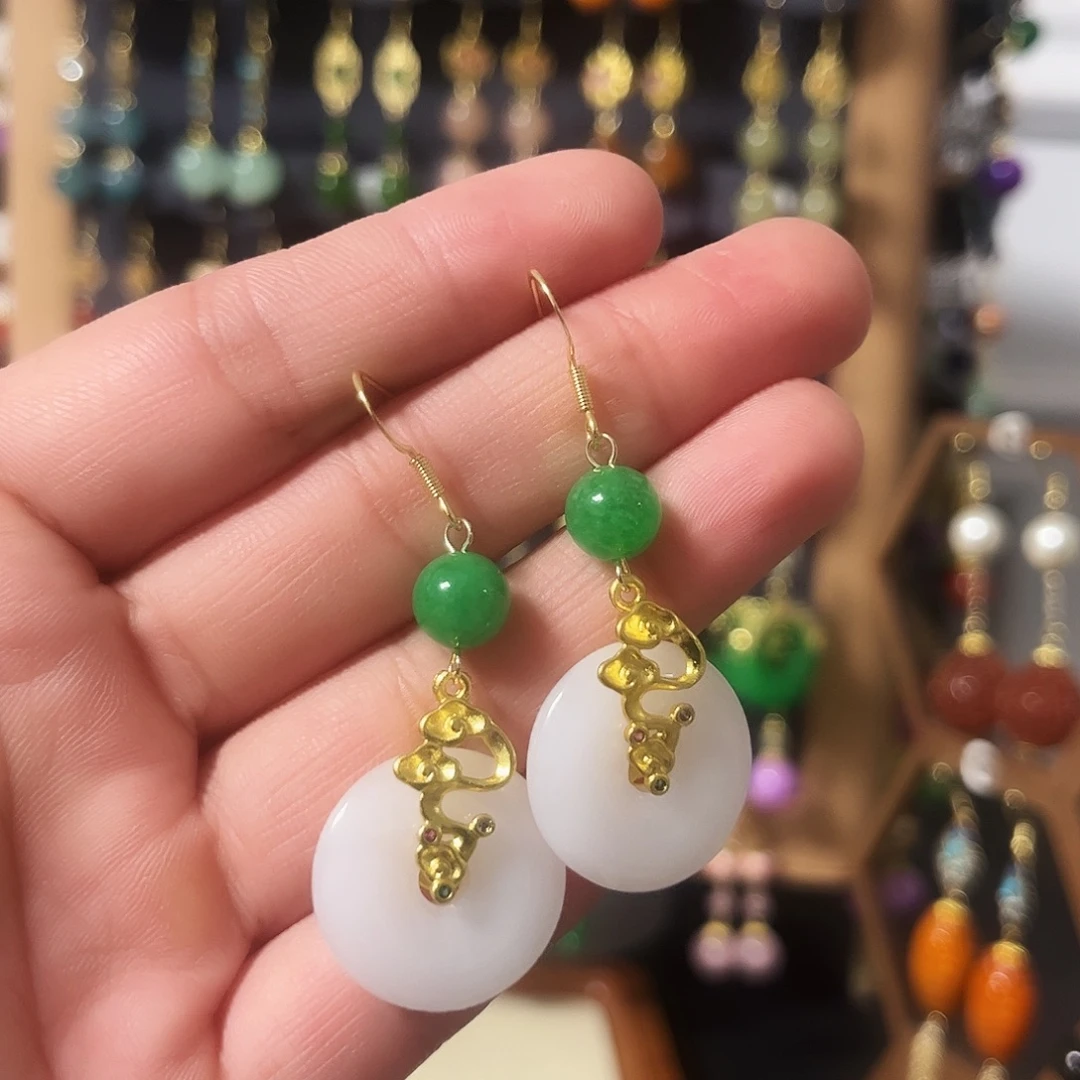 锆石纯铜925银耳饰