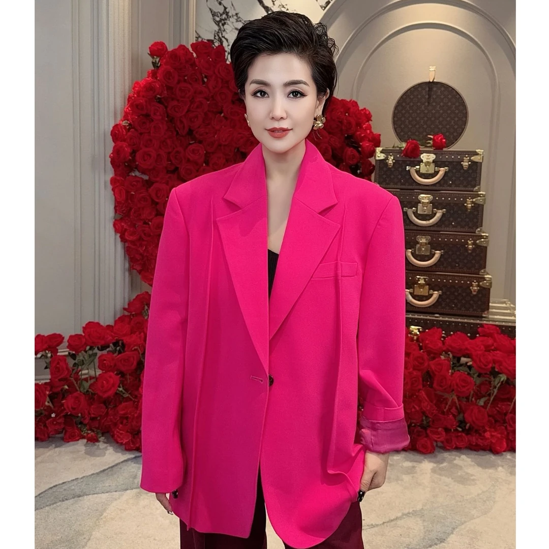 【顾文婷推荐】ATELIO 玫红色蓝色长西装 33D630