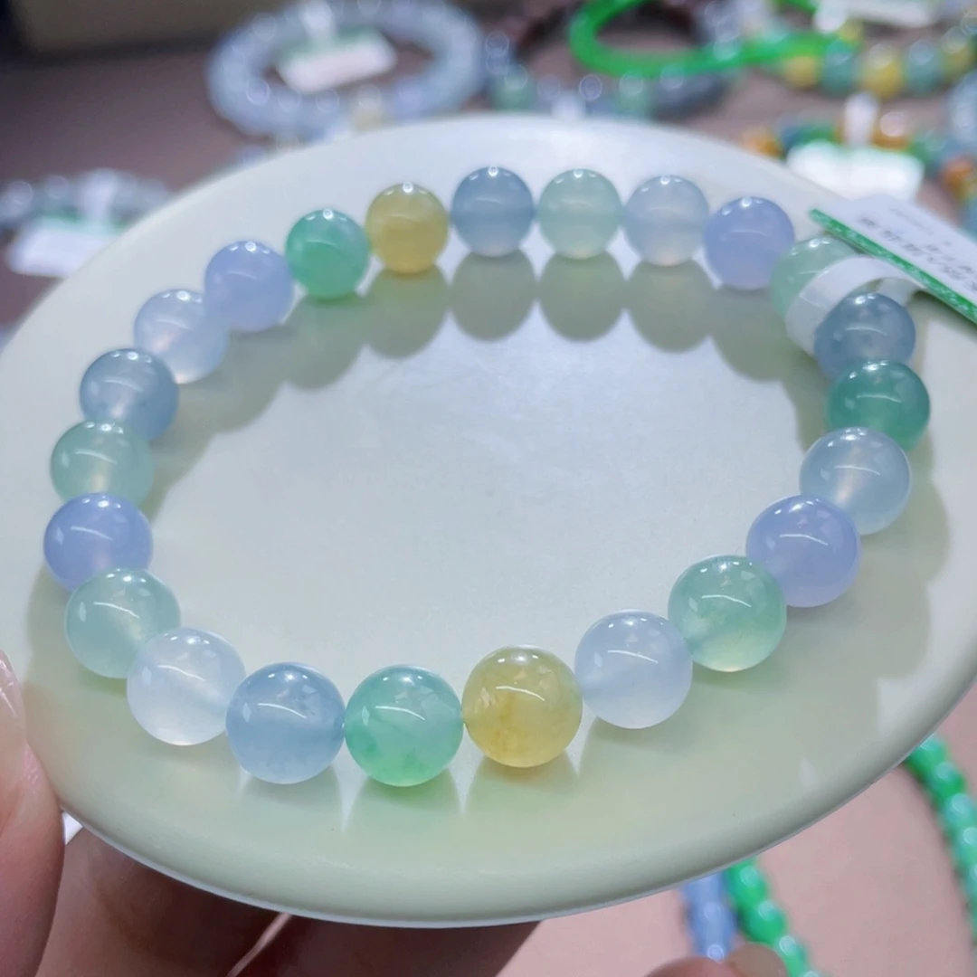 未镶嵌手链翡翠上新玛卡龙卡8.1