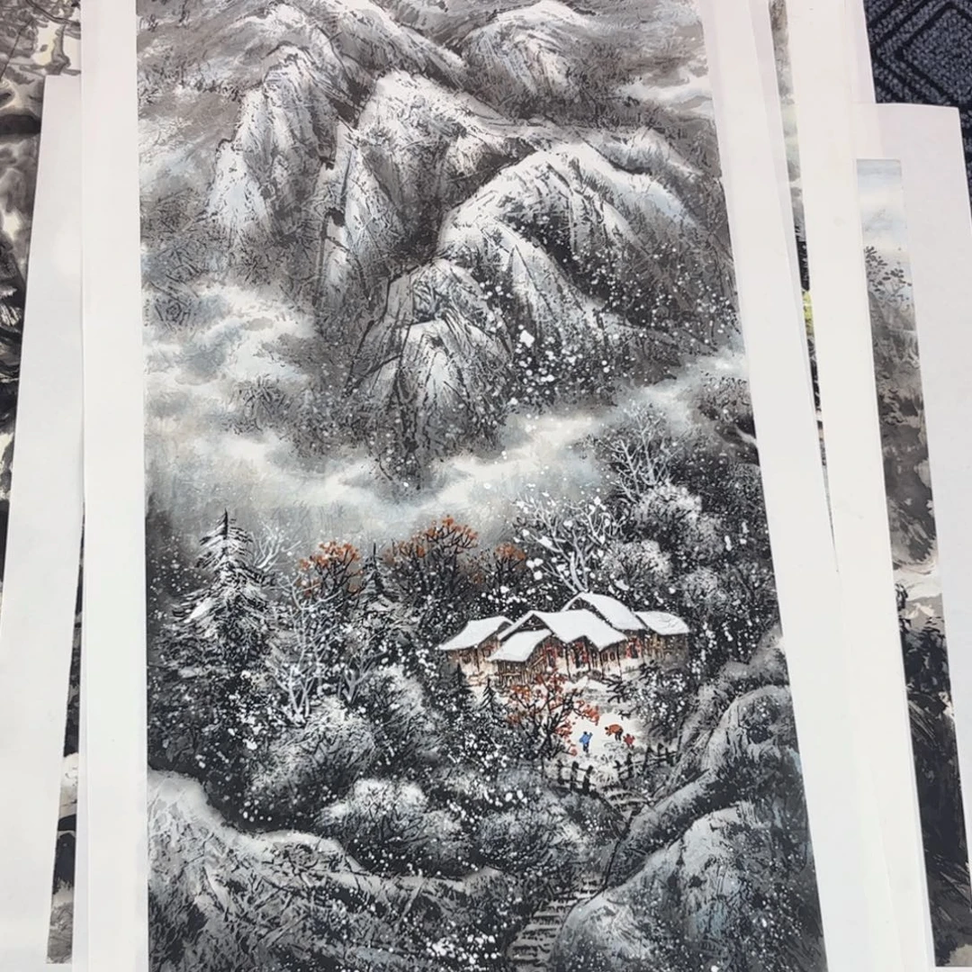 如***夫国画闫书平老师三尺山水琪