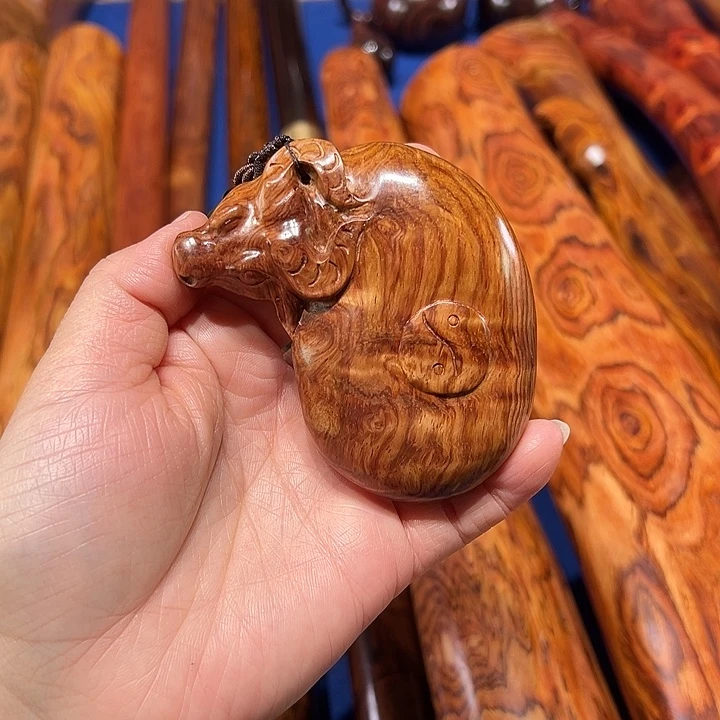 木海南黄花梨扭转乾坤手把玩棍长7.3厘米