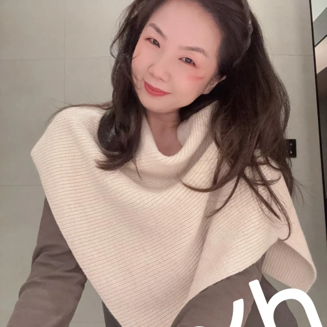 XUHUI-不规则高领套头披肩