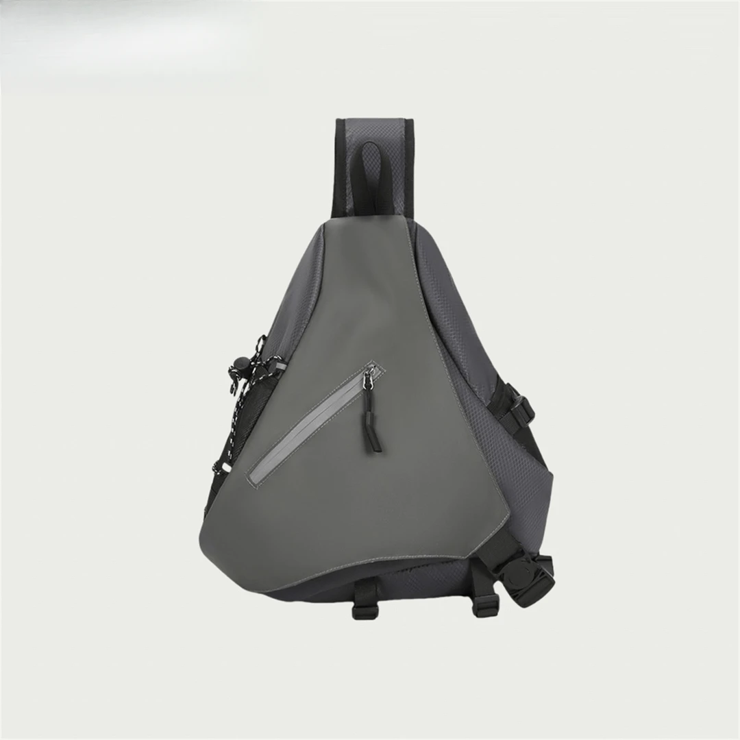 男士通勤斜挎包短途旅行轻便出行韩式简约胸包弓箭包时尚便携黑色