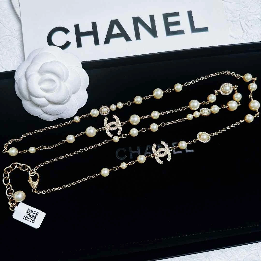 95新 Chanel/香奈儿 柚礼中古/香奈儿圆环转珠珍珠项链LZ406962