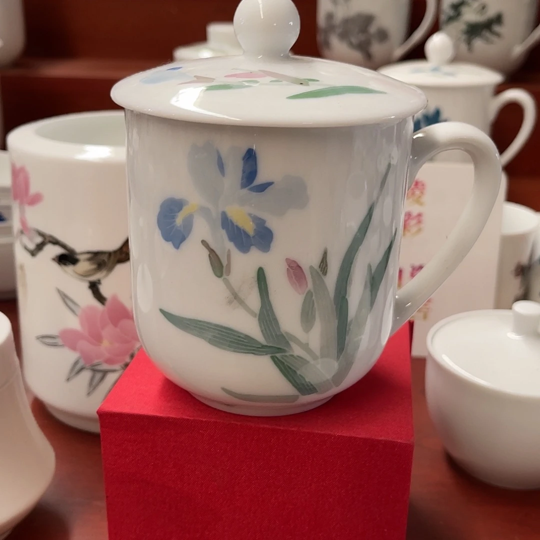 醴陵老厂瓷放漏福利手绘420毫升红官窑