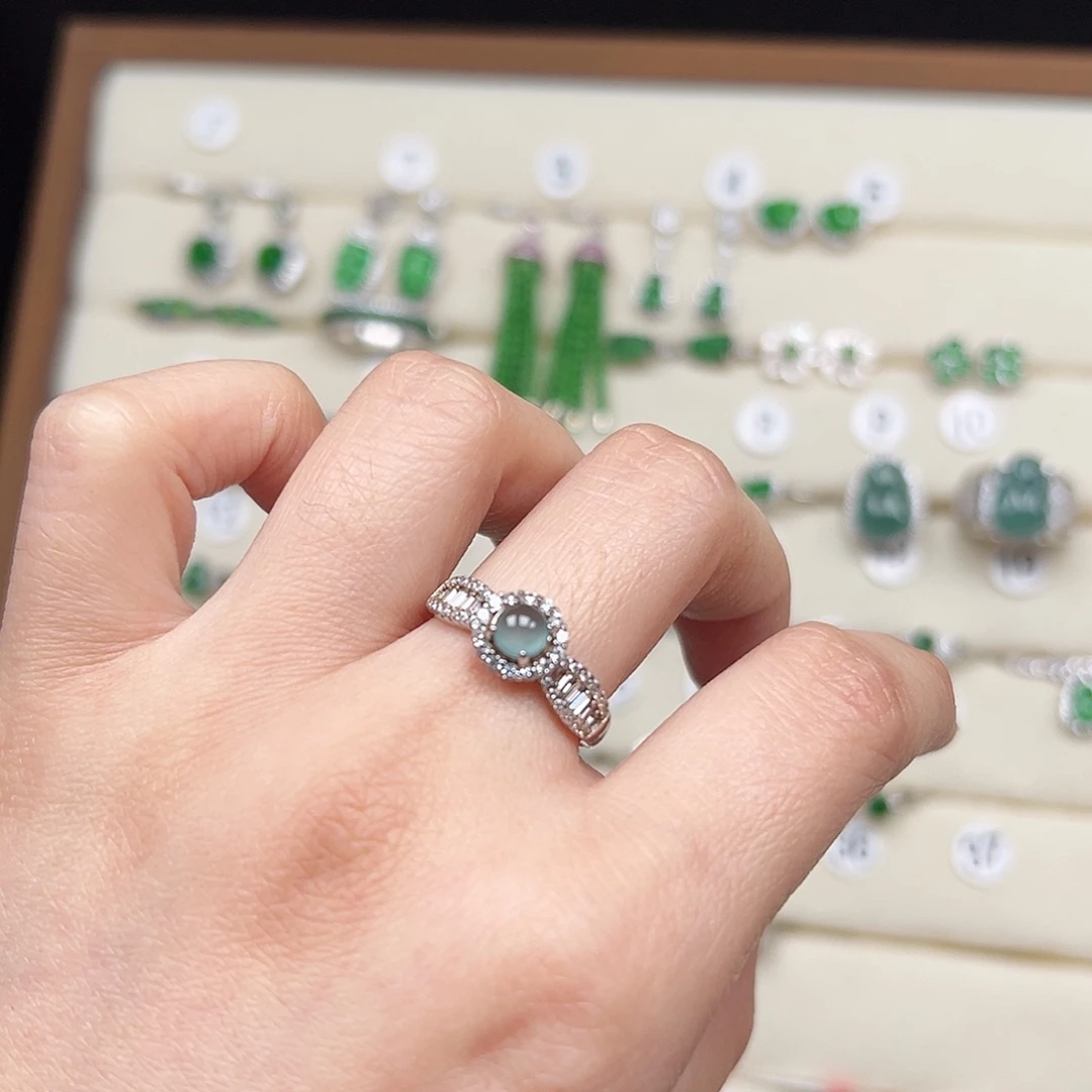 翡翠银S925镶嵌戒指5