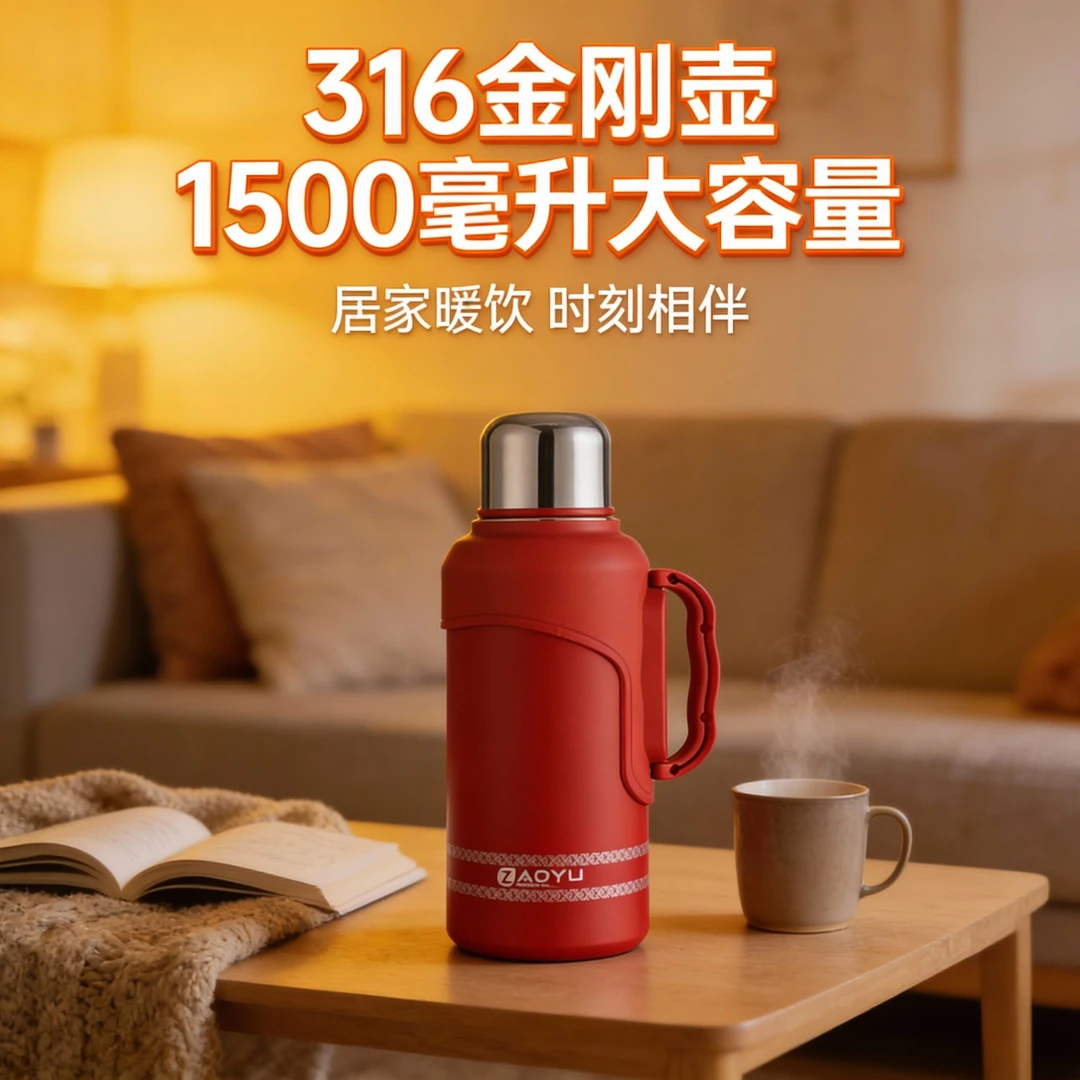【1500ml】316不锈钢保温水收纳瓶w