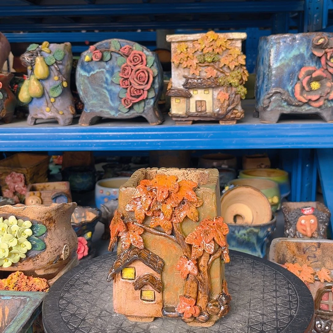 46 号手工花盆陶然花器